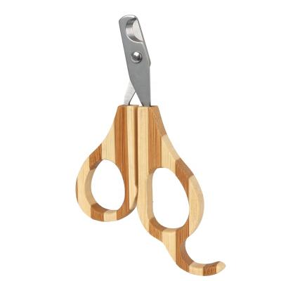 China Wholesale Custom Dog Cat Nail Clipper Mini Bamboo Wooden Puppy Cat Logo Nail Cutters Viable Factory for sale