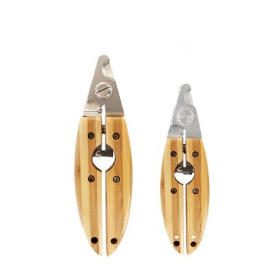 China Factory Wholesale New Design Viable Bamboo Wooden Cat Dog Nail Clipper Pet Nail Cutter for sale