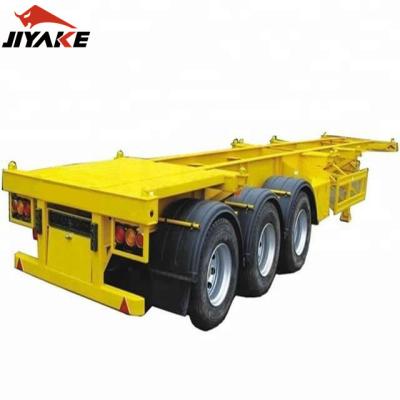 China Manufacture 2 Axle 3 Axle Skeleton Trailer Truck Chinese Semi Trailer 20FT 40FT 40 60 Tons Container Truck Skeleton Flatbed Trailer for sale