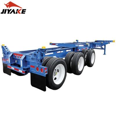 China Customized Axles Skeleton Trailer 2/3/4 20FT 40FT 45FT Heavy Duty Flatbed Carrier Trailer Skeleton Container Truck Trailer for sale