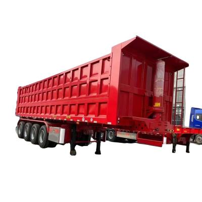 China Rear Dump Truck Trailer 100 Tons 50t 70 Tons Rear Dump Cargo Semi Tipper Trailer For Sand Transportation for sale