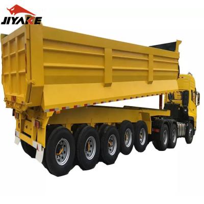 China Truck Trailer Price 3/4 Good Axle 35/40/45 CBM U Shape U Type Tipper Trailer 60 Ton Dump Rear Cargo Truck End Unloader Semi Trailer for sale