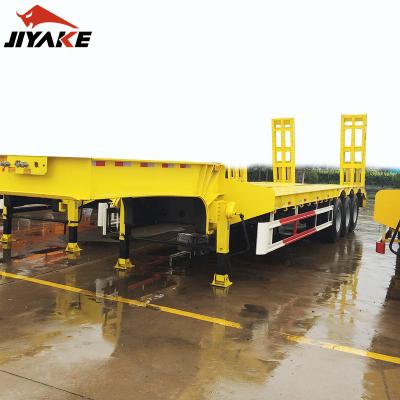 China Truck Transport Excavator Trailer Truck Gooseneck Lowbed Semi Trailer 3 Loader 50 4 Axle 60 Ton Low Bed Semi Trailer For Sale for sale