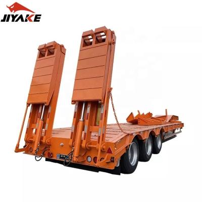 China Truck Trailer Hot Sale Customized 2/3/4 Axle Heavy Duty 60 80 100 Ton Goose Low Loader Neck Lowbed Flatbed Semi Trailer Lowboy Truck For Sale for sale