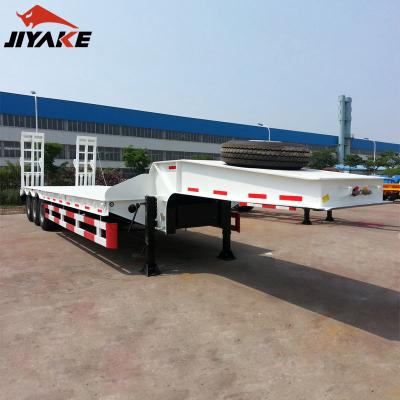 China 3 Axle Gooseneck Low Bed Trailer Extendable Loader Truck Low Bed Trailer 100 Ton Excavator Lowboy Semi Transport Trailer for sale