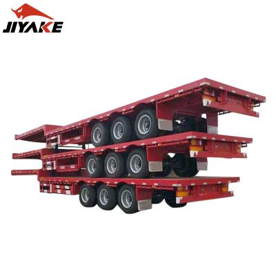 China Truck Trailer Factory Price 2 Axles 4 Axles 3 Axles Container Trailer 20FT 40FT 45FT 60 Ton Cargo Truck Flatbed Trailer for sale