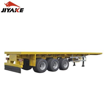 China High Quality Triaxle 3 Axles 20ft 45ft Flat Bed Container Semi Truck Trailer Flatbed Supplier for sale