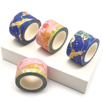 China 2022 Waterproof Hot Selling Custom Made Glitter Washi Tape Tape New Design Glitter Washi Tape for sale