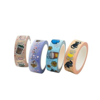 China Wholesale Custom Waterproof Make Kawaii Cute Printed Rose Gold Foil Washi Masking Paper Japanese Washi Tape Tape for sale