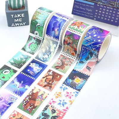 China New Design Waterproof Washi Stamp Aluminum Foil Wrapping Paper Masking Tape for sale