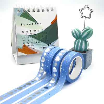 China Factory direct china waterproof masking japanese love dot and wave silver foil washi tape with price for sale