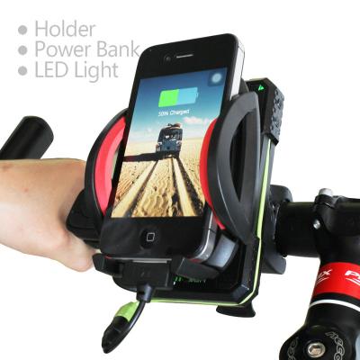 China Bicycle Phone Holder Bike with Universal Power Bank Phone Mount Holder with Lightweight 5400mah for sale