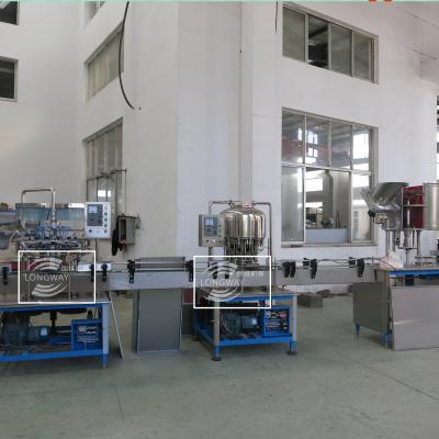 China 500-2000BPH Small Scale Food Drinking Water Linear Washing Filling Capping Machine for sale