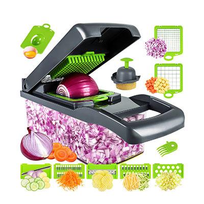 China Viable Container Multifunctional Vegetable Onion Cutter Dice Slicer Kitchen Vegetable Cleaver for sale