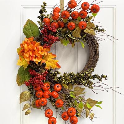 China Wholesale Farm Home Harvest Thanksgiving Party Autumn Window Wall Indoor Outdoor Indoor Pumpkins Berries Braid for sale