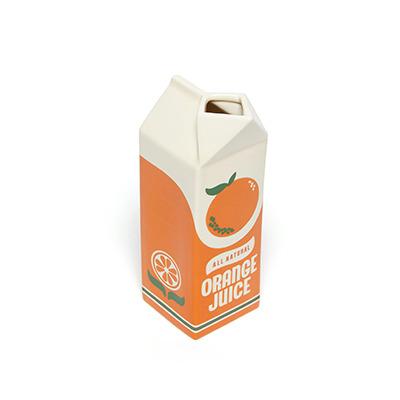 China Modern Unique Inspired Decorative Funny Colorful Ceramic Party Milk Carton Shape Orange Juice Vase for sale