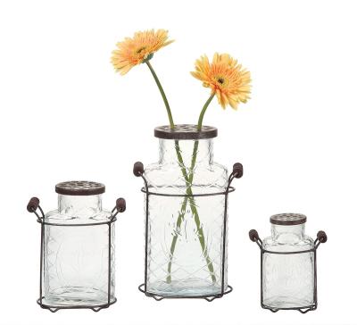 China Clear Hydroponic Glass Flower Vases Transparent Wedding Geometric Modern 7 Inch Living Room Desk Table Centerpieces for sale