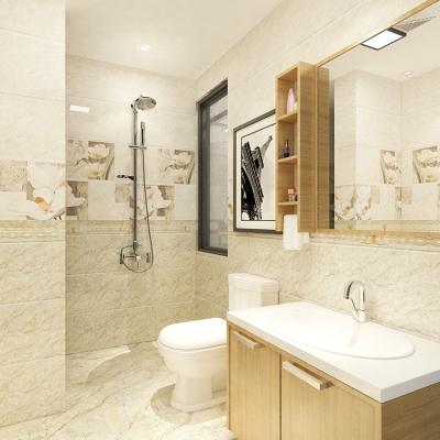 China Modern bathroom cheap price porcelain flower design wall decoration and ceramic floor tiles for sale