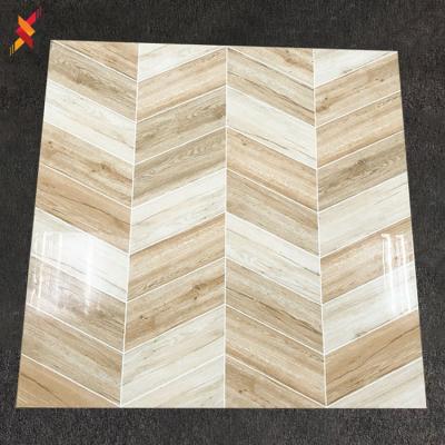 China Modern Modern Design 600x600 Wood Finish Polished Porcelain Floor Tile For Bedroom for sale