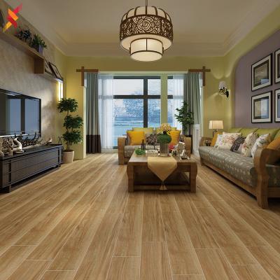 China Modern Warm Brown Color Timber Products Sale Rustic Wood Flooring Ceramic Tile Porcelain For Bedroom Living Room for sale