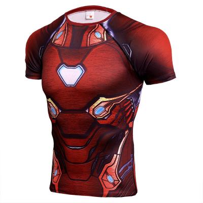 China Anti-wrinkle OEM 3D Printing Customized Superhero Mens T-shirt Graphic Tees for sale