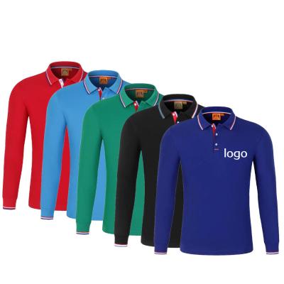 China wholesale custom Anti-wrinkle polo shirts with long sleeve polo t shirts men printed logo golf uniform polo shirt for sale