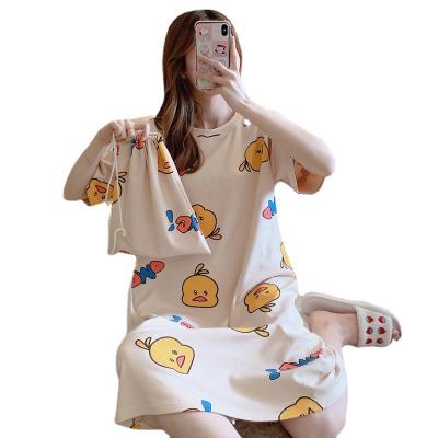 China Breathable Korean Sweet Women's Pajamas And Latest Lovely Cloth Nightgown for sale