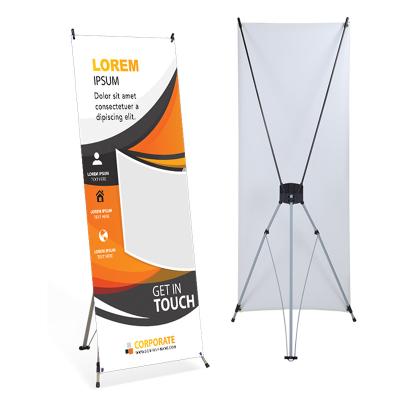 China Light Weight Advertising Exhibition Stand MiniX Frame Banner Stand Size 60x160 80x180 Store Banner Display Stand for sale