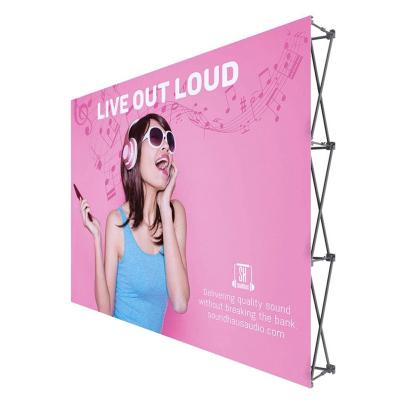 China Portable Quality Backdrop Standee Adjustable Cloths Stand Banner Showroom Pop Up Display Stand for sale