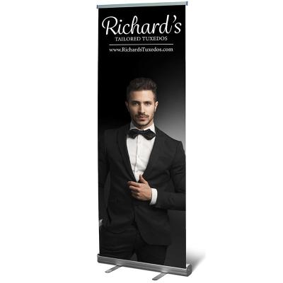 China Light Weight Premium Vinyl Banner Aluminium Marketing Stands Pull up Display Tradeshow Rollup Stand Banners for sale