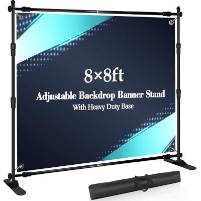 China Portable Low Price Step and Repeat Vinyl Banner Adjustable Paint Booth Event Photo Backdrop Stand Displays for sale