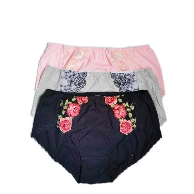 China Antibacterial Women Embroider Menstrual Period Floral Panties Flowing Proof Women Waist Ladies High Waist Ladies Lace Up Underwear for sale