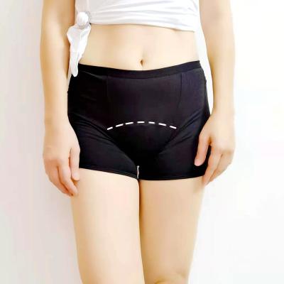 China Absorbent Menstrual Washable Boyshort 4 Layer Incontinence Underwear Plain Weave Plus Size Women's Underwear Ladies Boyshorts for sale