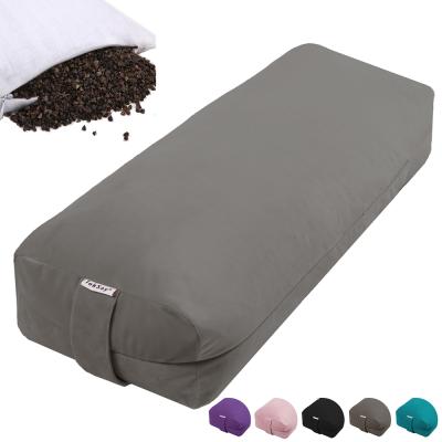 China New Type Sports Rectangular Buckwheat Yoga Pillow For Meditation Yoga Washable Rectangular Bolster for sale