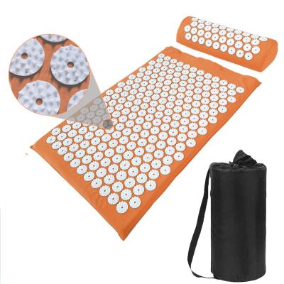 China Body Massage Yoga Pillow Set Plastic Lotus Acupressure Yoga Mat Spikes Shakti Mat Akupressurmatte Acupressure Mat And Sports Pillow Set for sale