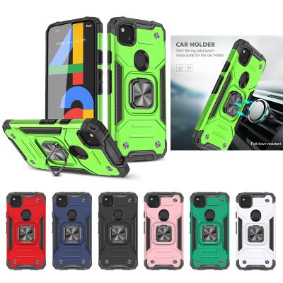 China Anti-fall TPU PC 2 In 1 Ring Military Grade Magnetic Armor Phone Case For Moto G Fast For Google Pixel 4A 5G For LG K92 K51S K40S A22 A12 for sale