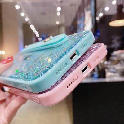 China Popular Custom Anti-drop TPU PC Glitter Phone Case For Samsung A01 A02 A10 A11 A12 A20 A21 A31 A41 A51 A52 A71 A72 Back Cover for sale