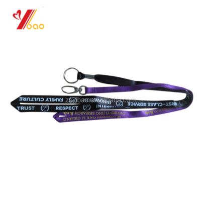 China PET Ernst & Young bespoke flat neck lanyard polyester lanyard with logo sublimation with safty loop breakaway for sale