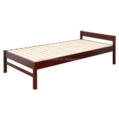 China Hot Sales Solid Pine Walnut Wooden Bed Frame With BSCI Certificates for sale