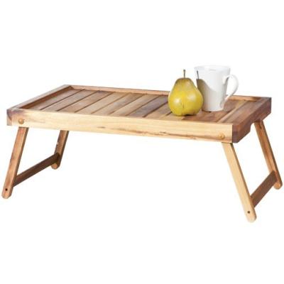 China Viable Collapsible Breakfast Serving Bed Tray | Lap Desk with Wide Tilting Top | Laptop stand | Natural for sale