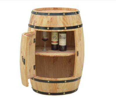 China Various Sustainable Capacity Handcrafted Multifunctional Wooden Barrel High Quality Decoration Barrel Wine Cabinet Storage for sale