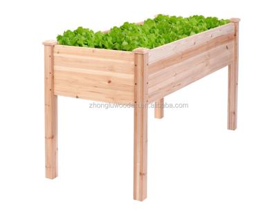 China Eco-friendly Wooden High Bed Raised Planter Vegetable Garden Grow Gardening Kit for sale