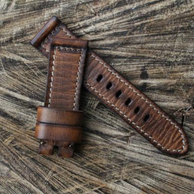 China Retro Leisure Vintage 22/24/26mm Watch Band Quick Release Handmade Watchband For Apple Watch Series for sale