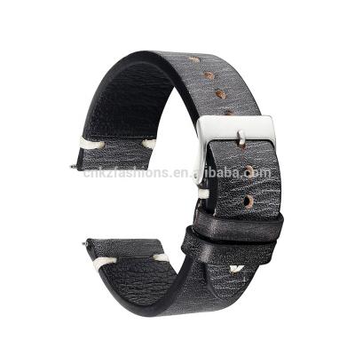 China Genuine Leather Watch Band 24mm Handmade Vintage Brown Leather Watch Strap 18mm 20mm 22mm for sale