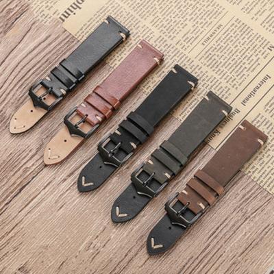 China Leather Suitable For Huawei Samsung Huami Personalized Leather Cord 22mm Strap for sale