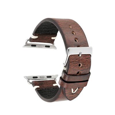 China Dropshipping Soft and Comfortable Handmade 26mm Genuine Leather Watchband 20mm 22mm 24mm for Apple Smart Watch for sale