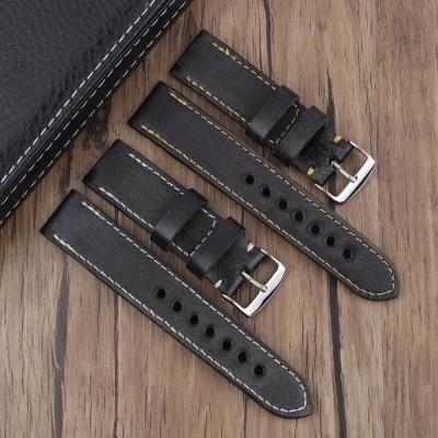 China 22mm Durable New Arrival Vegetable Tanned Leather Watch Straps Genuine Italian Leather Watch Bands for sale