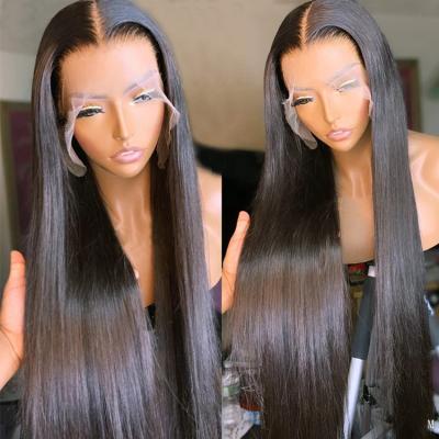 China Silky Straight Transparent Swiss 13x4 Lace Frontal Wigs Silky Straight Braid HD Lace Front Wigs For Color Women Hair Wigs Vendor for sale