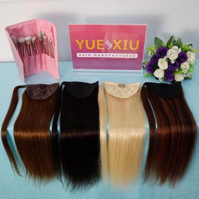 China Sleek Straight Hair Ponytail Clip In Hair Extensions Accent Ponytail Products Hair Supplier for sale