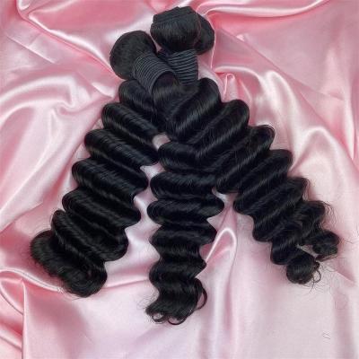 China DEEP LOOSE WAVE 12A Grade Loose Deep Wave Virgin Hair Bundles High Quality With 13x6 HD Lace Headband Raw Hair Extensions Wholesale Seller for sale